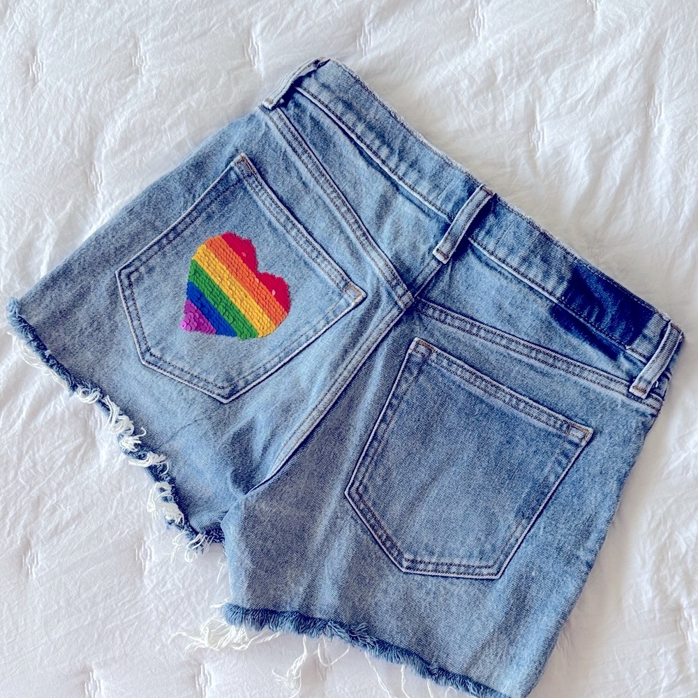 Abercrombie & Fitch Blue Jean Shorts Raw-Edge Distressed